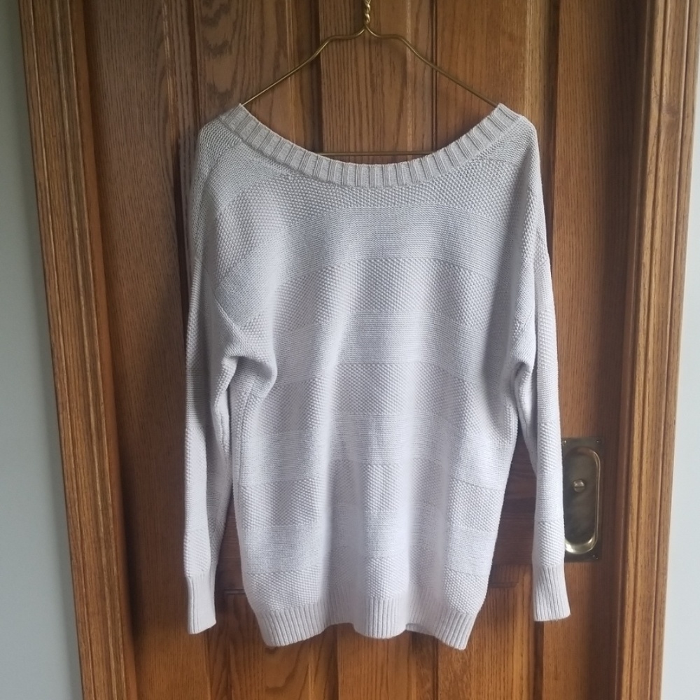 BCBGeneration Striped Open Back in Dove Combo Cotton